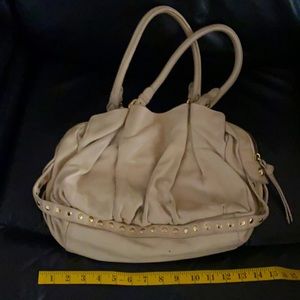SABINA light Soft cream Leather medium size roomy handbag